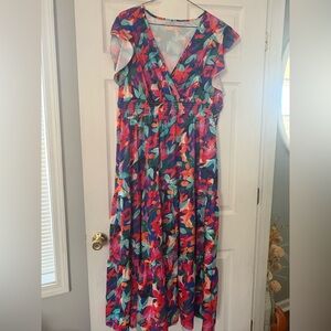 SHEIN Colorful Floral Maxi Dress